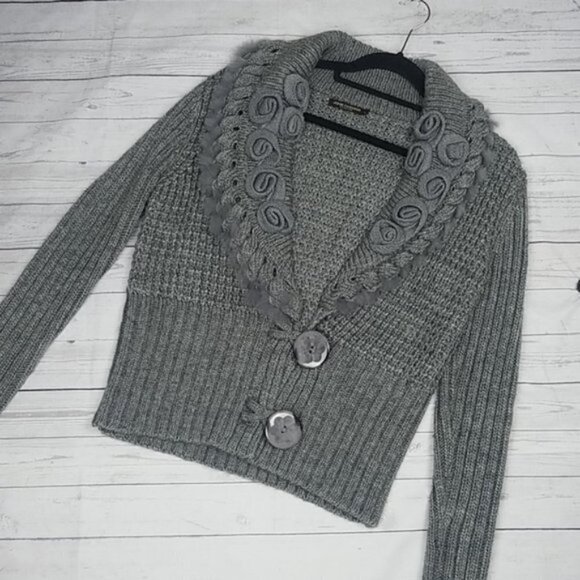 John Fashion gray wool warm sweater L - Picture 2 of 4
